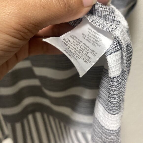 ava james tunic top xl gray white extra large stripes lightweight tt - Picture 7 of 11